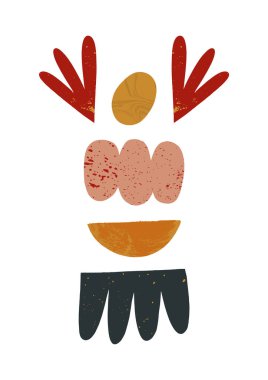 Çağdaş poster. Yaz, modern, soyut, minimalist sanat baskısı. İzole kolaj dokusu şekilleri. Vektör illüstrasyonu