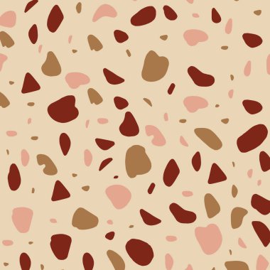 Modern modern soyut terrazzo sanat baskısı. İzole kolaj dokusu şekilleri. Vektörsüz desen