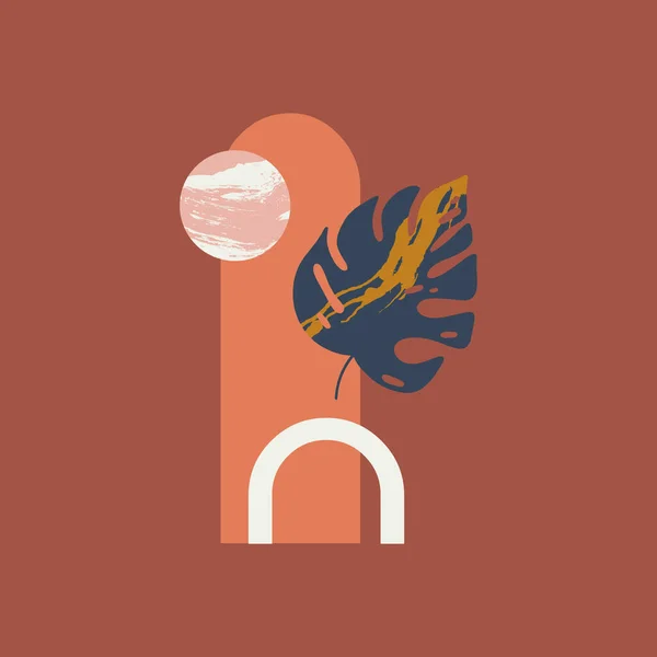Minimalist soyut şekiller taşıyıcı olarak posterler. İskandinav tarzı. Dokulu kolaj ögeleri.