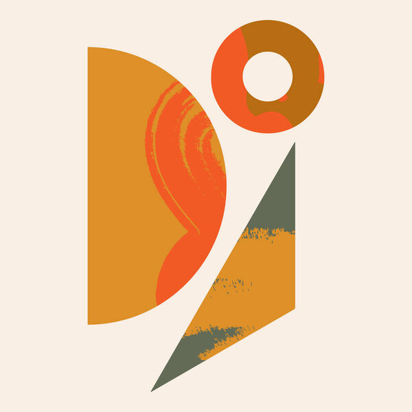 Терракотовая абстрактная печать. Современная геометрическая цифровая живопись. Плакат скандинавского стиля. Современная абстракция в векторе
.