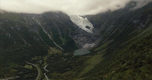 空中射击的挪威冰川 — 图库视频影像