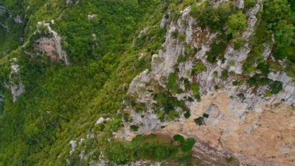 Fågelperspektiv av spektakulärt Vikos Gorge i norra delen av bergskedjan Pindus, Grekland — Stockvideo