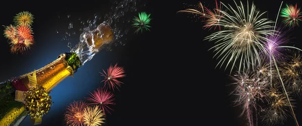 Celebração - Fizz e fogos de artifício — Fotografia de Stock
