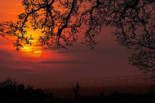 Morgendämmerung - Sonnenaufgang - North York - England — Stockfoto