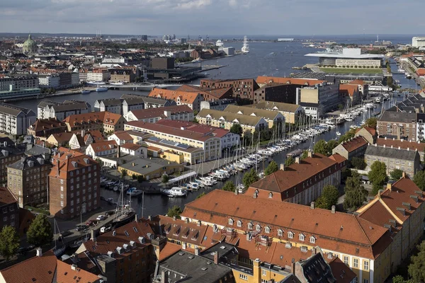 Widok z lotu ptaka miasta Kopenhaga - Dania — Zdjęcie stockowe