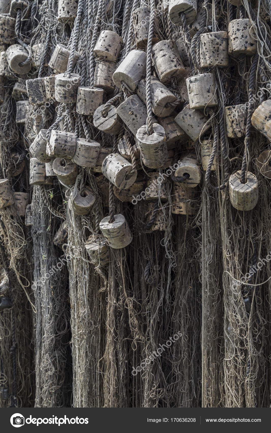 Fishing nets with cork floats — Stock Photo © Steve_Allen #170636208