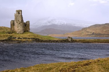 Ruins of Ardverk Castle - Loch Assynt - Scotland clipart
