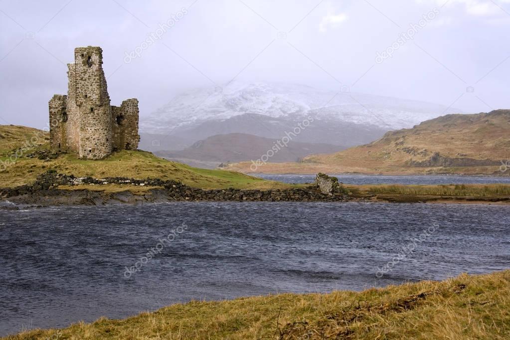 Ruins of Ardverk Castle - Loch Assynt - Scotland