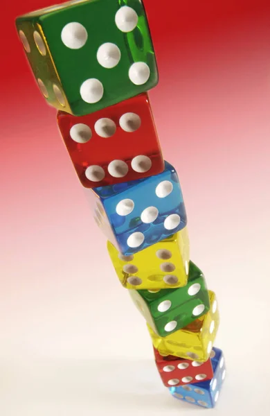Stack of colored dice - Gambling — Stock Photo, Image