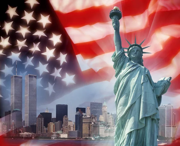 Twin Towers - New York - Patriotic Symbols — Stock Photo, Image