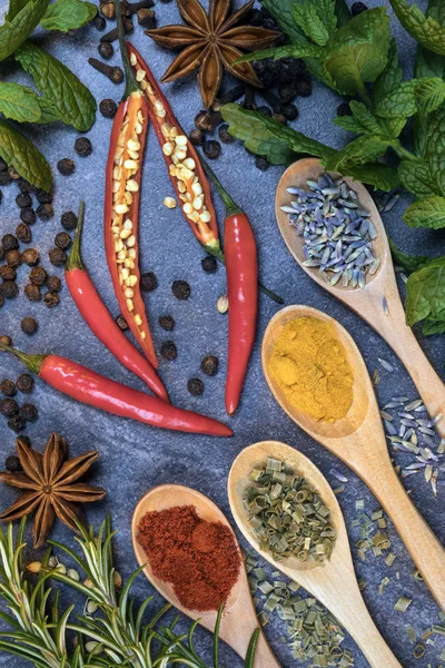 Herbs and spices - To flavor cooking. — Stock Photo, Image