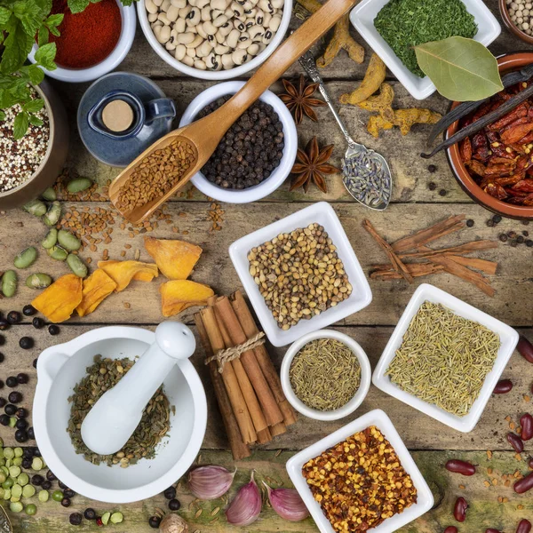 Herbs and Spices - Cooking Ingredients — Stock Photo, Image