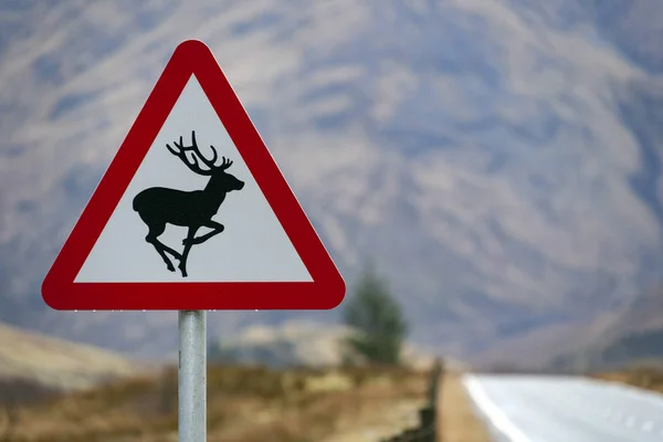 British road sign - Scottish Highlands — Stock Photo, Image