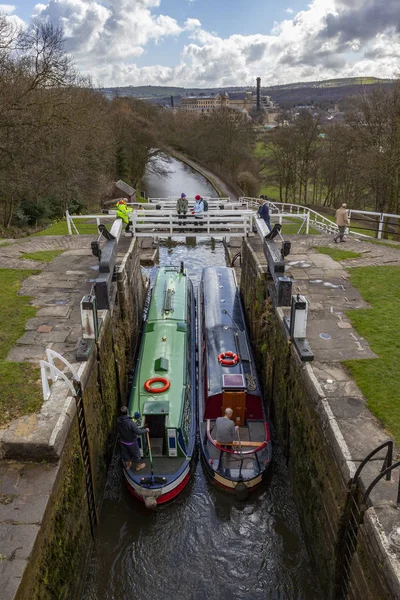 Five Rise Locks - Bingley - Inggris — Stok Foto