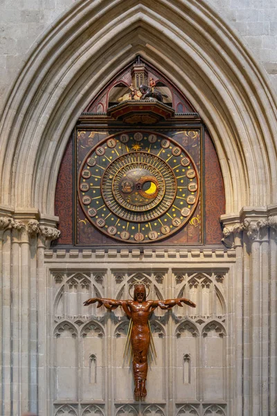 Brunnskatedralen Astronomisk klocka - Wells Cathedral - England — Stockfoto