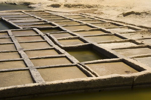 Salt Pans at Qbaijar near Marsalforn on the island of Gozo - Mal — Stockfoto