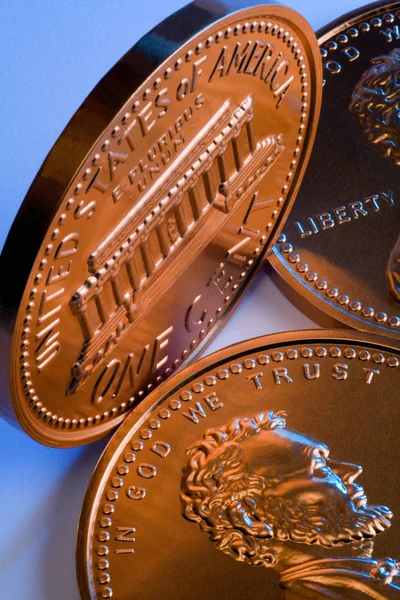 Estados Unidos da América One Cent Coins — Fotografia de Stock