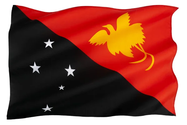Εθνική Σημαία Της Παπούα Νέας Γουινέας — Φωτογραφία Αρχείου