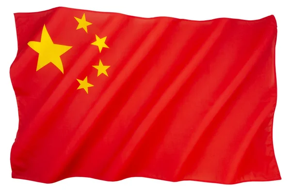 Die Nationalflagge Der Volksrepublik China — Stockfoto