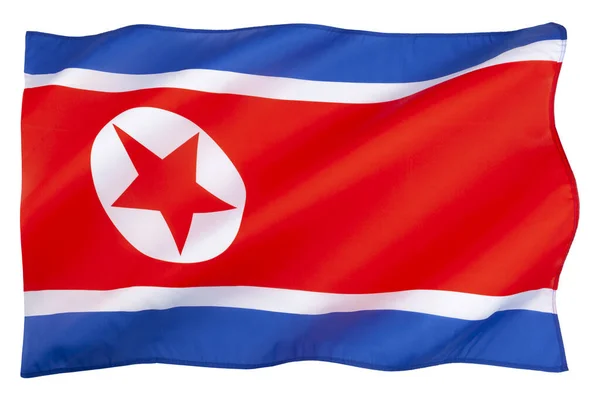 Flaga Narodowa Korei Północnej Koreańska Republika Ludowo Demokratyczna — Zdjęcie stockowe