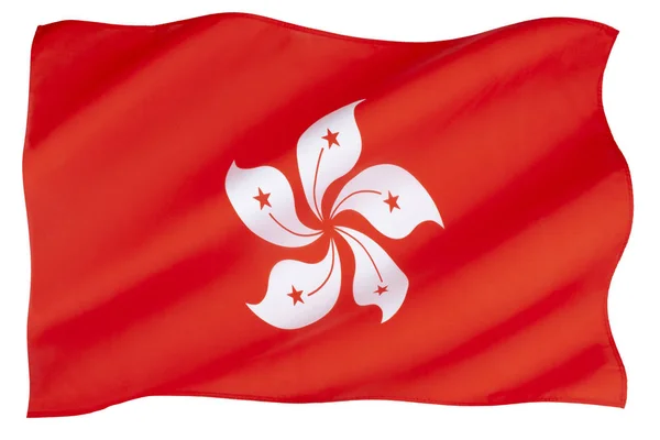 香港の旗 正式に中華人民共和国香港特別行政区それは中国の都市と特別な行政区です — ストック写真