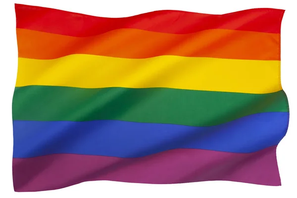 レインボーフラッグ レインボーフラッグ ゲイプライドフラッグ Lgbtプライドフラッグとも呼ばれる レズビアン バイセクシャル トランスジェンダー ゲイの誇りの象徴として使われているレインボーフラッグである — ストック写真