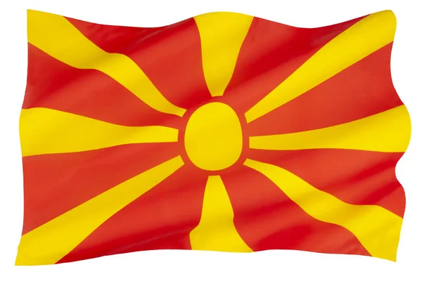北マケドニアの旗 1995年10月5日採用 — ストック写真