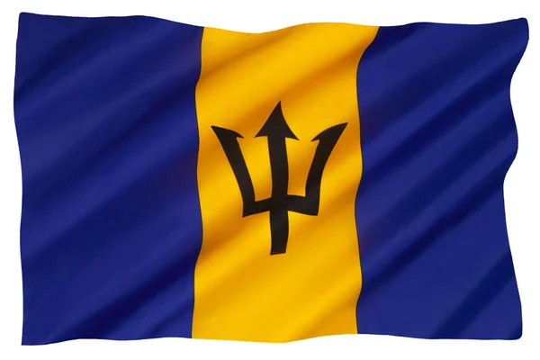 Bandera Nacional Bandera Civil Barbados Adoptada Noviembre 1966 — Foto de Stock