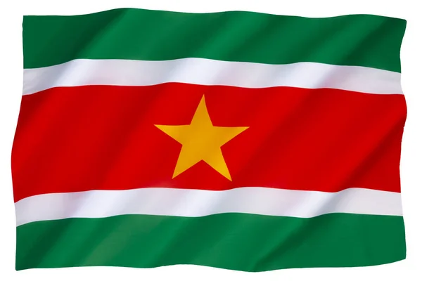 Die Nationalflagge Und Fähnrich Surinams Verabschiedet November 1975 — Stockfoto