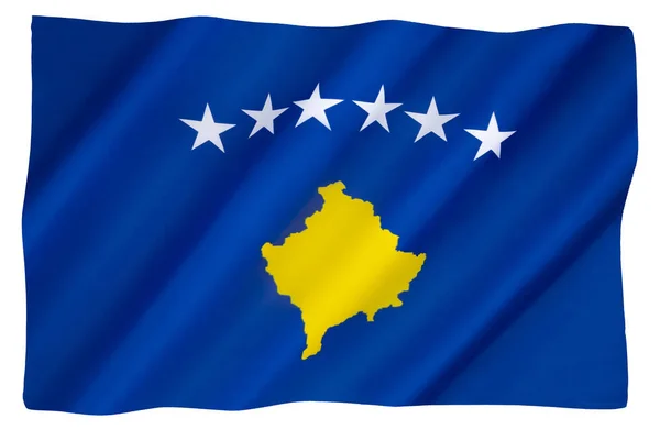 Pabellón Nacional República Kosovo Adoptado Febrero 2008 —  Fotos de Stock