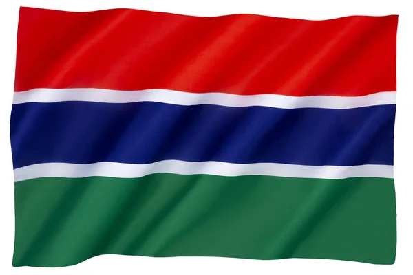 Die Nationalflagge Und Fähnrich Gambias Verabschiedet Februar 1965 — Stockfoto