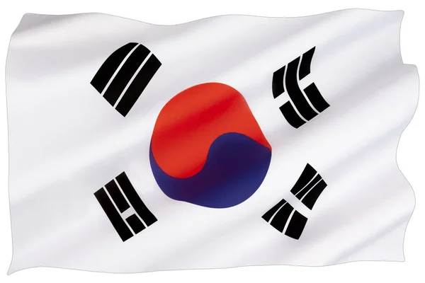 韓国の国旗と標識 太極拳とも呼ばれる — ストック写真