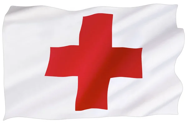 Flag Red Cross International Movement Red Cross Red Crescent International — Stock Photo, Image