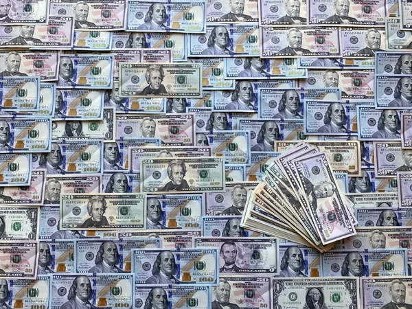 Una Gran Cantidad Dólares Americanos Billetes Moneda — Foto de Stock