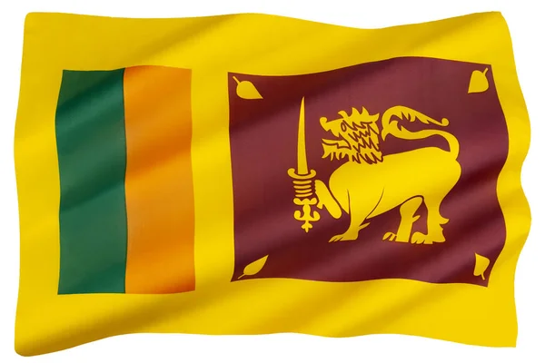 斯里兰卡的国旗 也称为狮旗或辛哈国旗 — 图库照片
