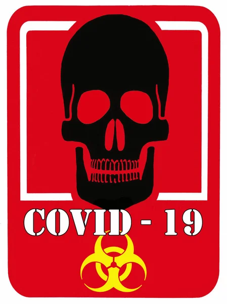 コロナウイルス警告サイン Covid — ストック写真