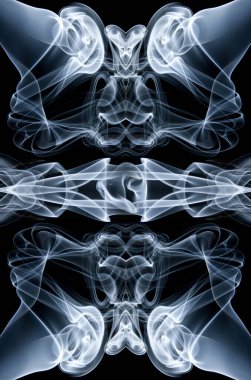 Soyut bir tasarıma dönüştürülmüş duman girdapları.