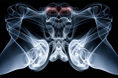 Soyut bir tasarıma dönüştürülmüş duman girdapları.