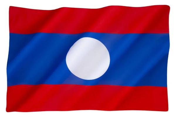 Die Nationalflagge Und Fähnrich Von Laos — Stockfoto