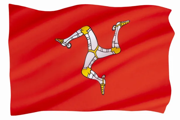 Vlag Van Het Eiland Man Een Autonome Britse Kroonafhankelijkheid Gelegen — Stockfoto