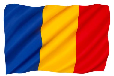 The national flag of Romania - The flag is very similar to the flag of Andorra and the state flag of Chad. clipart