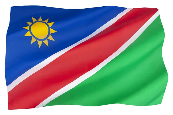 Bandera Nacional Namibia Adoptada Marzo 1990 Tras Independencia Sudáfrica —  Fotos de Stock