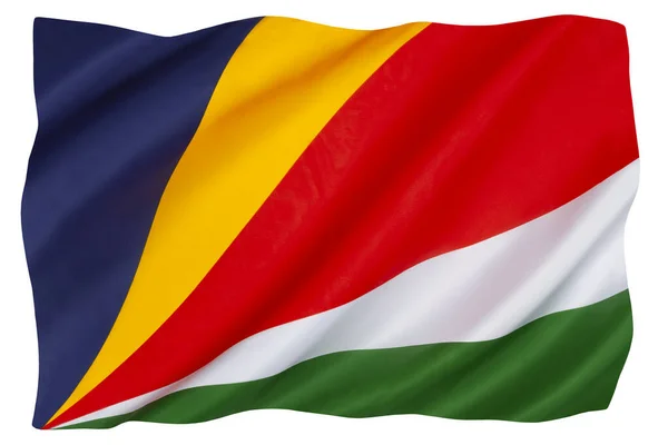 Flag Seychelles Adopted January 1996 Current Flag Third Used Country — Stock Photo, Image