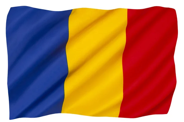 National Flag Romania Flag Very Similar Flag Andorra State Flag — Stock Photo, Image