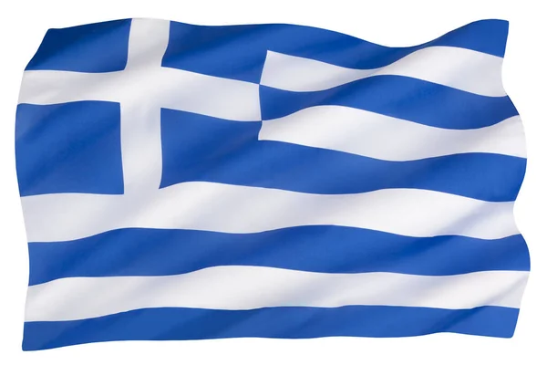 Die Griechische Nationalflagge — Stockfoto