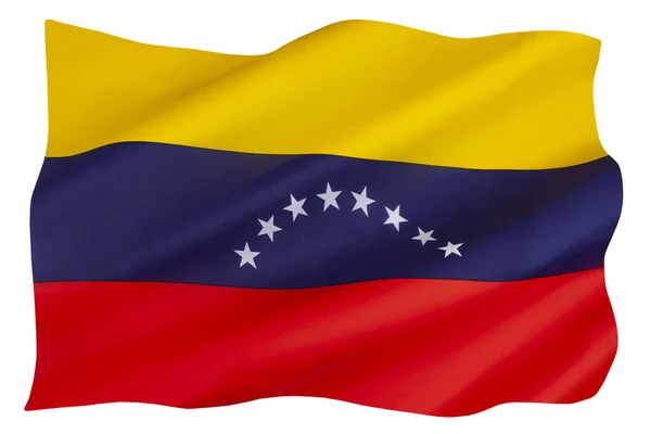 ベネズエラの現在の8つの星の旗は2006年に追加された 赤の三色の基本的なデザインは ベネズエラ独立戦争で 1811年に導入された元の旗にまで遡る — ストック写真