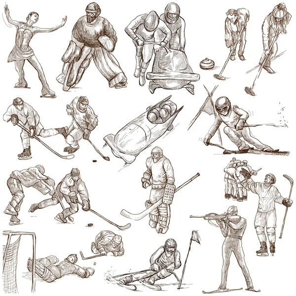 Winter Sports - An hand drawn collection — Stock Photo, Image