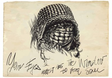 Bir niqab giyen bir Müslüman kadın iri gözlü portre. El d
