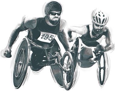 Fiziksel engelli - tekerlekli sandalye yarış sporcular