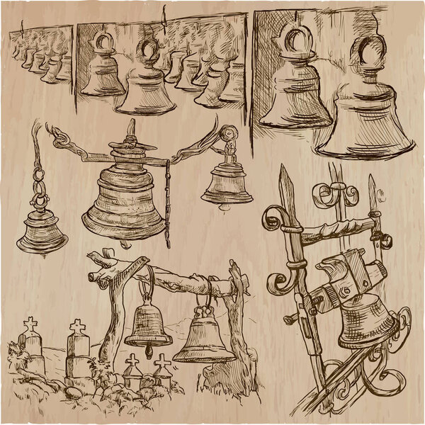 bells - an hand drawn vector pack, freehand sketchiing